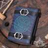 Grimoire en cuir format A6 gravé celtique avec carnet 192 pages