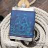 Flasque personnalisable gravé d'un bateau, acier 25cl
